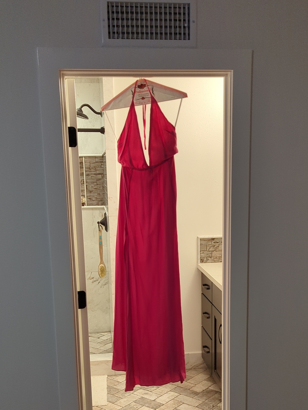 Hot Pink Halter Maxi Dress